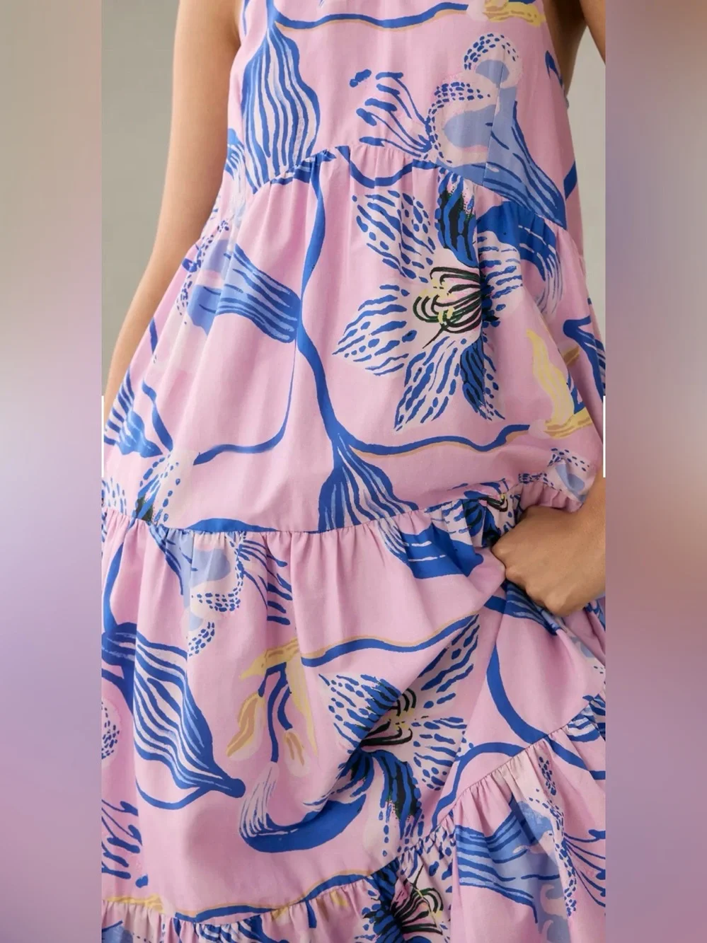 Maeve Anthropologie Pink Floral Maxi Dress- Size 10 - Picture 7 of 7
